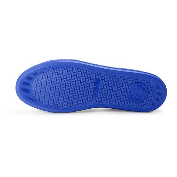 Versace Men\'s Royal Blue Logo Print Leather Moccasins Slip On Loafers Shoes main image 6